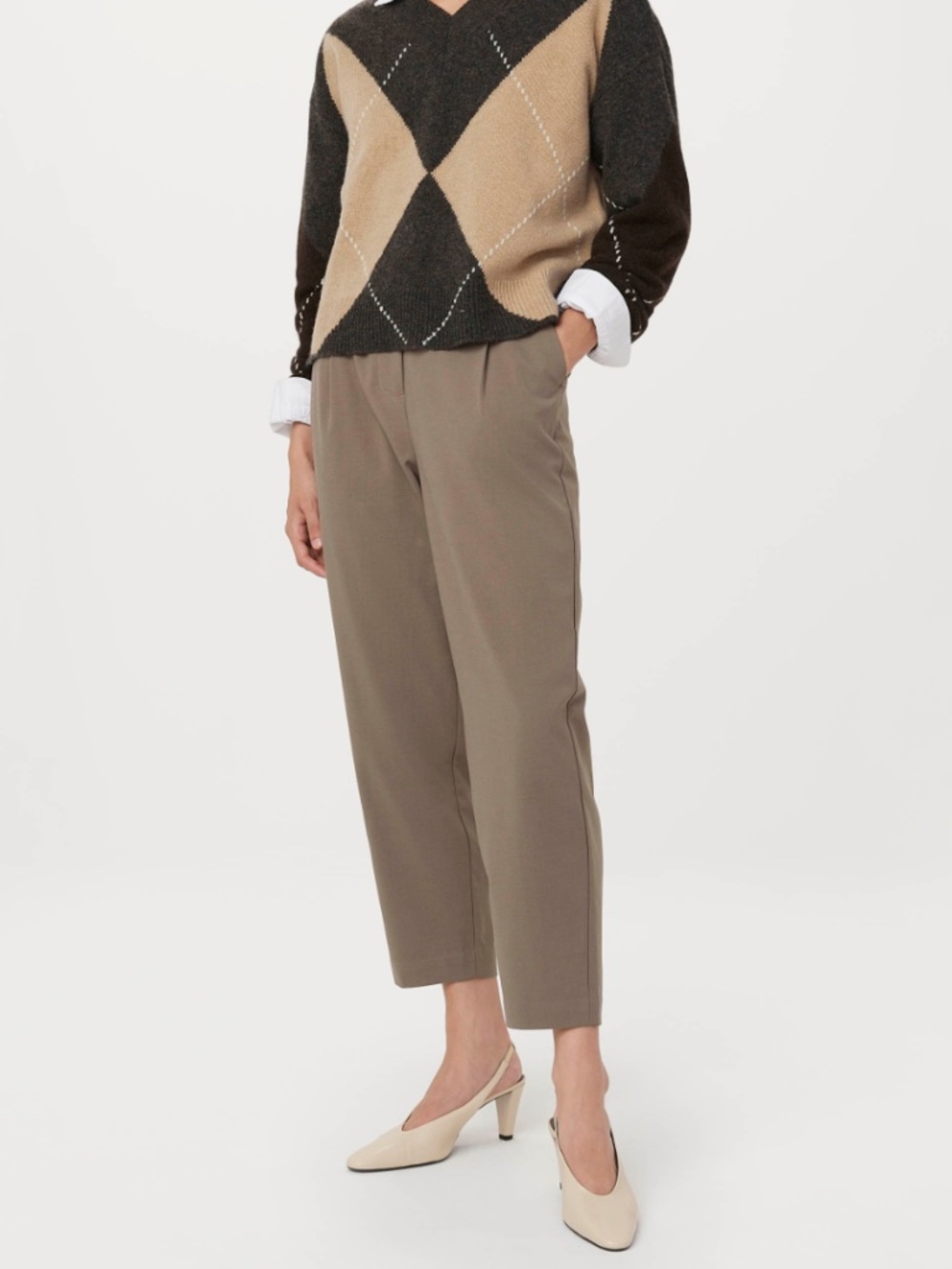 Frank And Oak Brown High Rise Pleated Tapered Pants Lined – Size 0